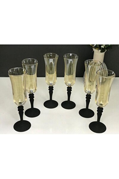 Paşabahçe Gold Coffee Side Glass Water Cup Set for 6 People