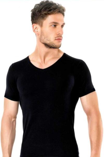 İki Yıldız Pack of 1 Ikiyildiz 112 Short Sleeve V-Neck Cotton Combed Men's Undershirt