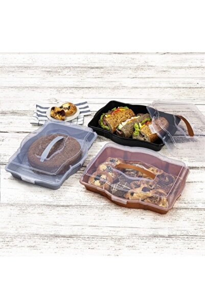 Bursev 1104 03 كعكة ثلاثية/حاوية حمل زجاجية