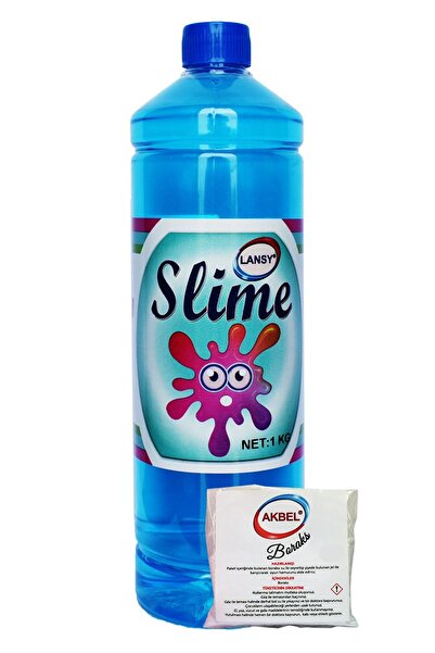 lansy جل اللعب بلو سلايم - 1 كجم + 25 جرام بوراكس