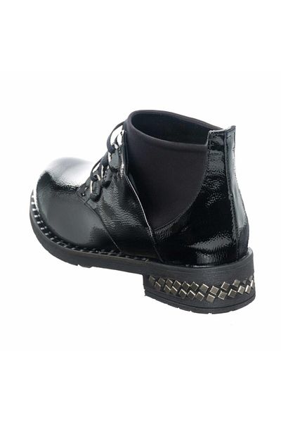 İriadam K406-5 Black Patent Leather Large Size Women's Boots