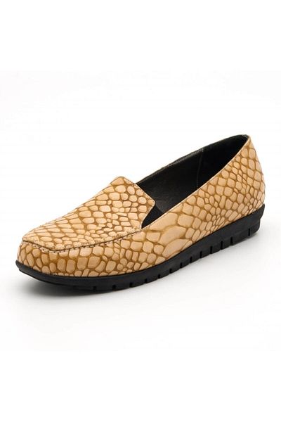 İriadam 200592 Tan Crocodile Print Large Size Women's Shoes