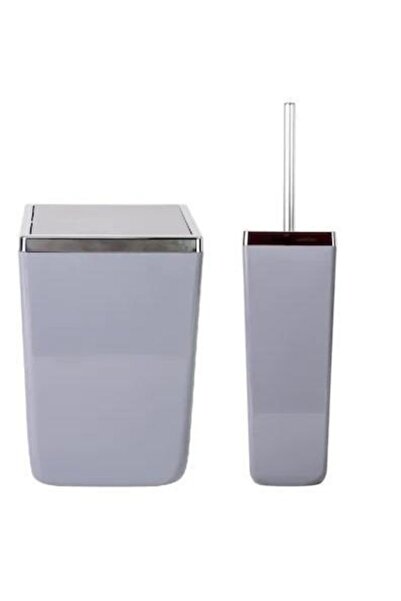 Prima Nova Primanova Toskana 2 Parça (Çöp+wc Fırçası) Banyo Seti Gri