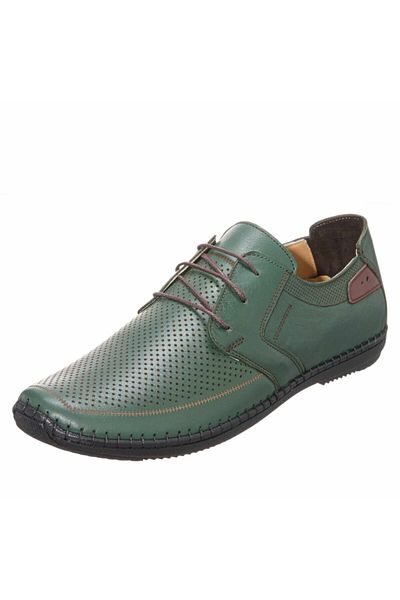 İriadam 4376-1 Dark Khaki Large Size Men's Shoes Comfortable Wide Stylish Fit Soft Leather
