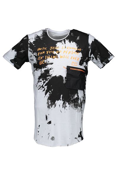 Collezione Men's Sports T-shirt - White black, regular fit, short sleeve