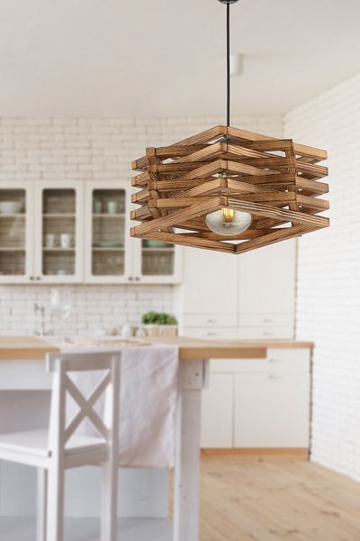 BCD TASARIM AYDINLATMA Black Wooden Pendant Lamp - Reverse Plus, Stylish Design Compatible with All Around