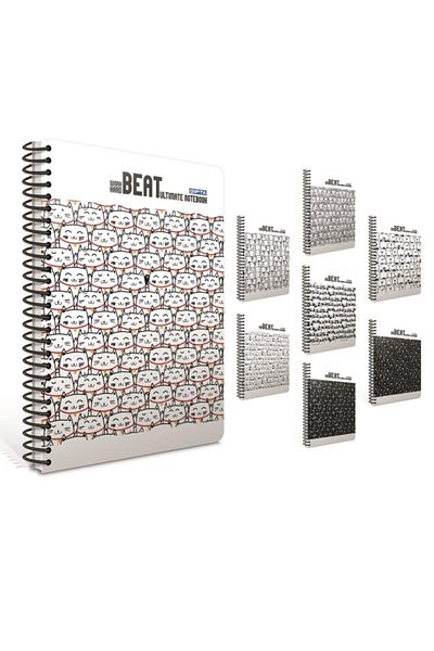 Gıpta Caiet Beat A4 cu copertă din carton spiralat 80 de coli cu linii (pachet de 4) 4221