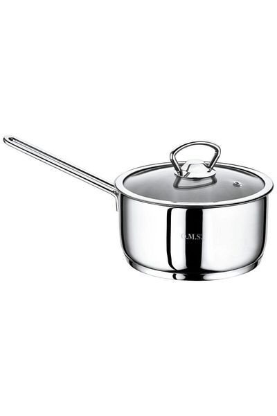 OMS PASLANMAZ Oms 2008 12 - 12 X 8 Cm Mini Single Handle Pot with Glass Lid
