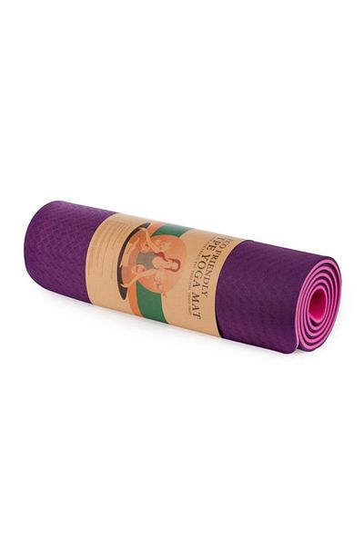 Cosfer 8mm Purple Yoga Mat - Double Sided and Eco-Friendly