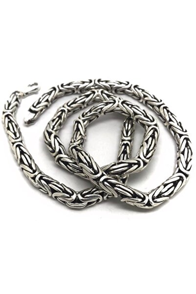 Erer Gümüş 7,50 Mm Gümüş Kalın Kral Boyun Zinciri Kolye