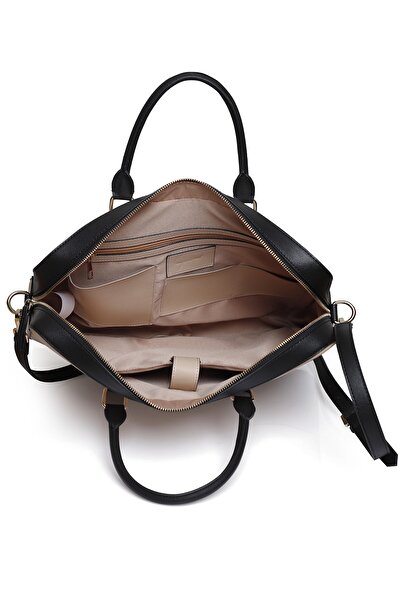 BYZ -233 Beige/White/Black 39X30X6.5Cm Faux Leather Briefcase