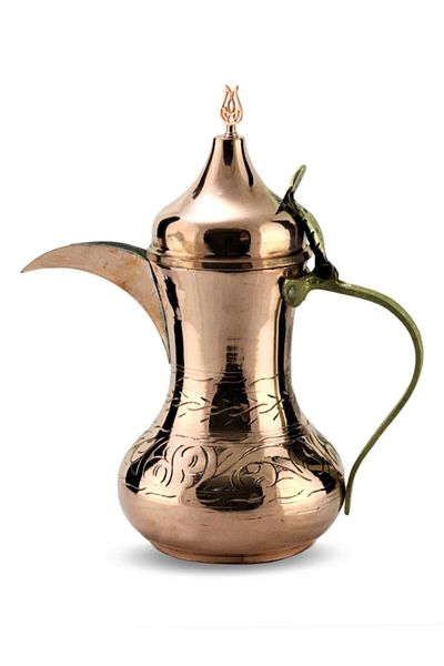 MORYA Teapot Milk Jug Mırra Medium Size Copper Arabic Pewter 700 ml