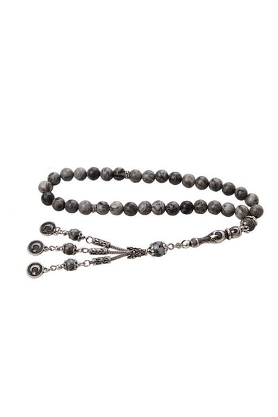 Saff Doğal Taş Ayyıldız Jasper Tasseled Natural Stone Prayer Beads - Πιστοποιημένο 210382