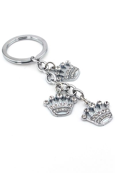Solfera Queen Crown Stone Dangle Metal Keychain Kc867