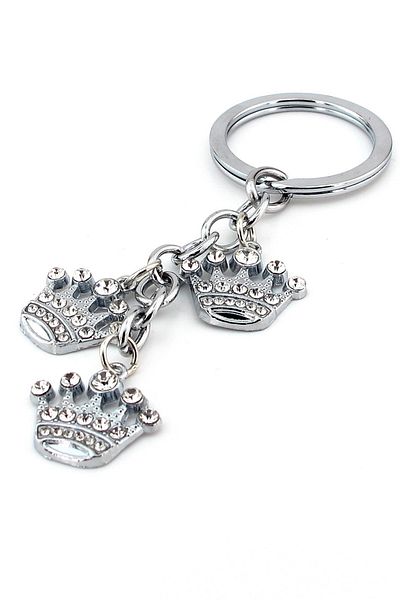 Solfera Queen Crown Stone Dangle Metal Keychain Kc867