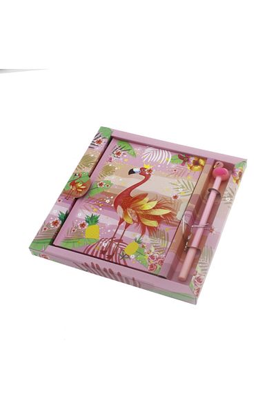 mutlu adım 13x18cm Flamingo Memory Book and Pen Set