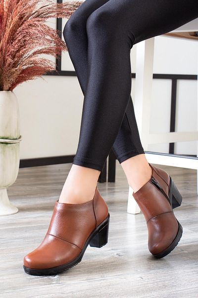 Deripabuc Genuine Leather Tan Women's Leather Boots Dp37-1103