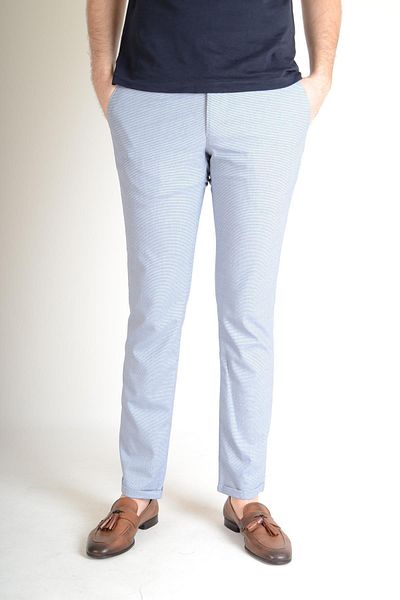 Luppo Club Pantaloni albaștri slim fit pentru bărbați - model picioare de hâine, iepure