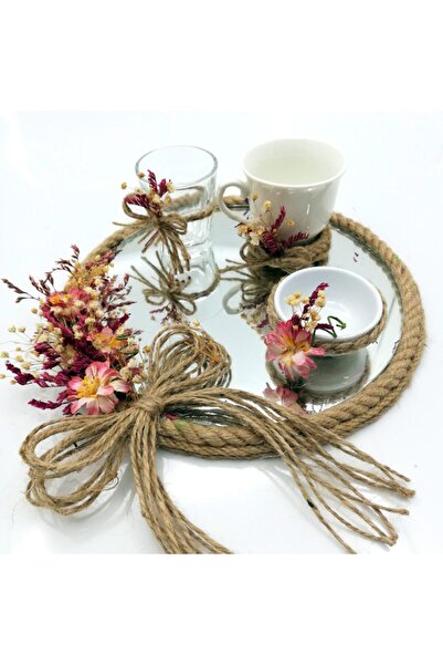 Lora Davet Damat Kahve Fincan Takımı Yuvarlak (1 Adet) Naturel 54136