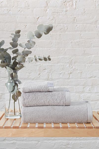 Upline Mauro 100% Organic Cotton Light Gray 3-Piece Towel Set (30X30+50X90+70X130)