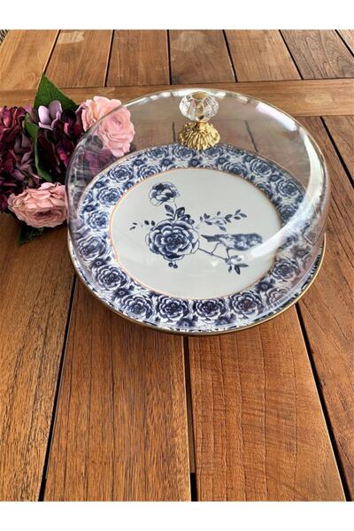 Ezem Blue Rose Enamel Cake Jar