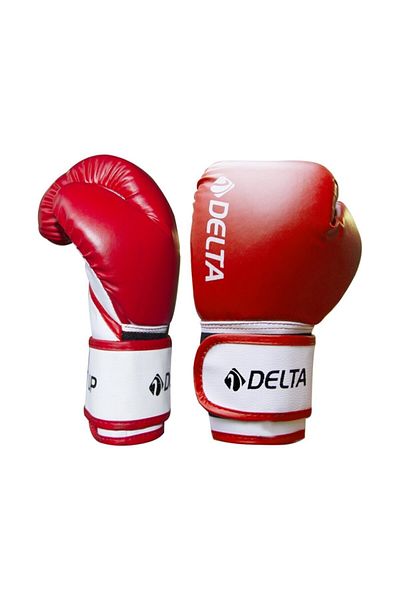 Delta Beat Up Dura-Strong Red-White Boxing Gloves with Bag