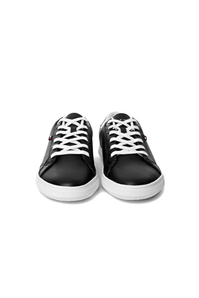 Tommy Hilfiger Siyah Erkek Oxford/ayakkabı Fm0fm01987 990 Essentıal Leather Cupsole Low Cut Black
