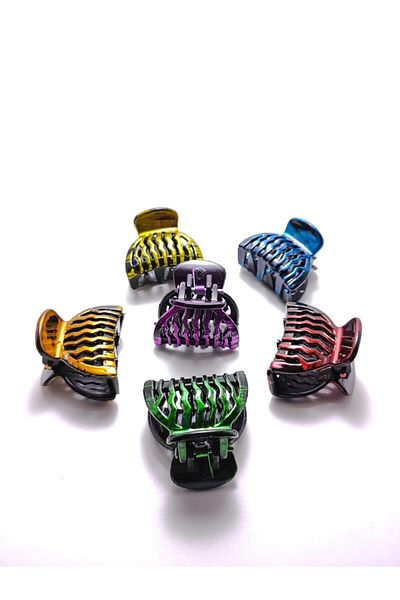 platin hediyelik 6 Pieces Colorful Small Size Curtain Latch Buckle - Women's Hair Clip
