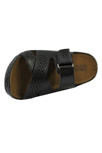 Mehmet Mete 2354 Black Mulex Anatomical Women's Slippers