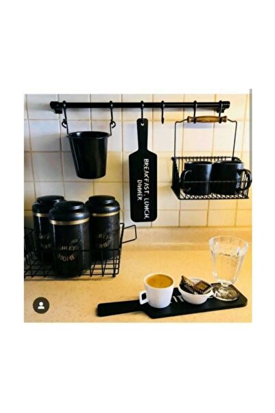 Genel Markalar Siyah Metal Mutfak,banyo Askısı,çok Amaçlı Askı Ferforje Metal Askı Fintorp Model Ürünü