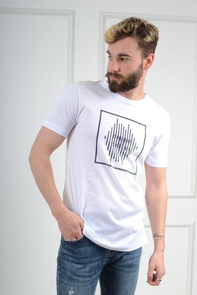 Luppo Club Ανδρικό T-Shirt Nature Printed Slim Fit Λευκό