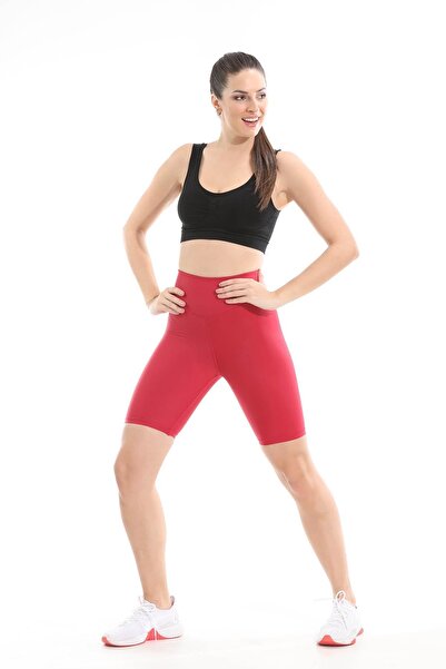 LIWITS High Waist Red Women's Leggings - Recovery Elastic Lycra Cyclist