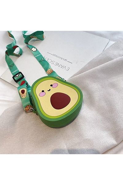 Techno phone Cute Avocado Silicone Strap Shoulder Bag 12x9.5 Cm