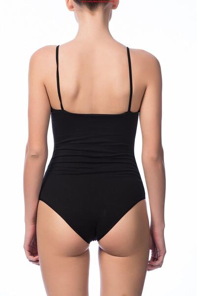 NBB Siyah Kadın 2935 Ince Askılı Alttan Çıtçıtlı Kadın Body 1 Lı Paket