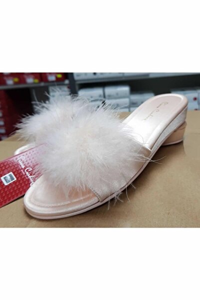 Pierre Cardin Kadın 0015 Tüylü Terlik Somon