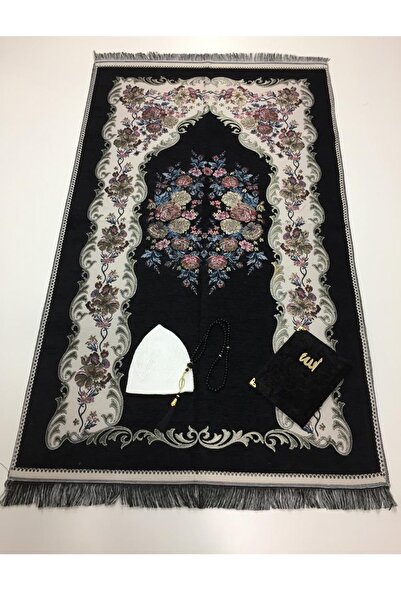 Genel Markalar Siyah Güllü Seccade Takke Inci Tesbih Kadife Yasin Seti Şönil ...