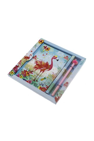 mutlu adım 13x18cm Flamingo Memory Book and Pen Set