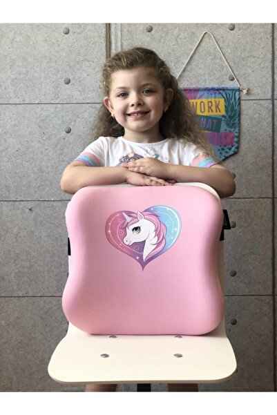 Officeküp Officekup Çocuk Çalışma Masası Sandalyesi Visco Medikal Ortopedik Bel Yastığı - Pembe Unicorn
