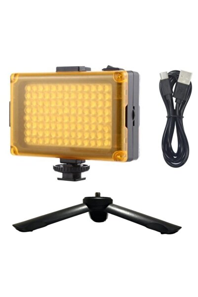 Video Led Işık 104led Type-c Ile Sürekli Çalışma Ekstra 2 Kızaklı + Mini Tripodlu
