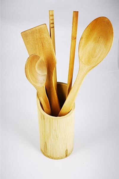 Tiesa Home Wooden Spatula Serving Tablespoon Tongs Set