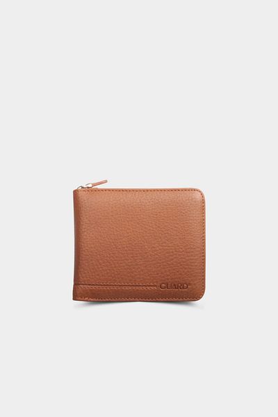 GUARD Zippered Leather Tan Wallet
