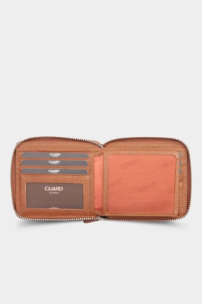 GUARD Zippered Leather Tan Wallet