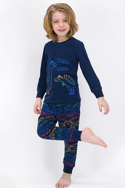 ROLY POLY Rolypoly Team Dino Navy Blue Boys' Pajama Set