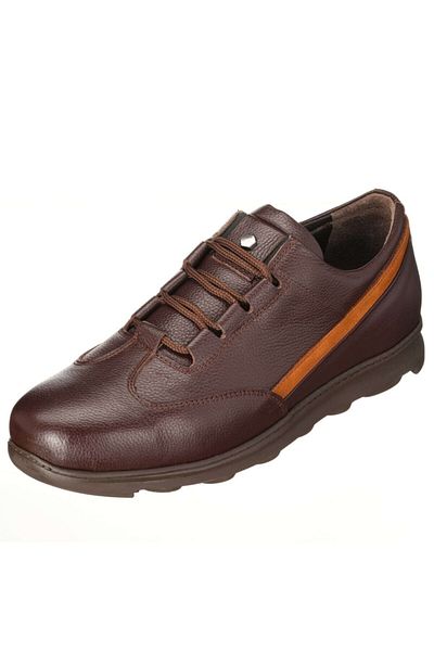 İriadam Gg2073 Brown Cowhide Nubuck Rubber Sole Comfortable Wide Fit Large Size 4 Seasons Men's Shoes