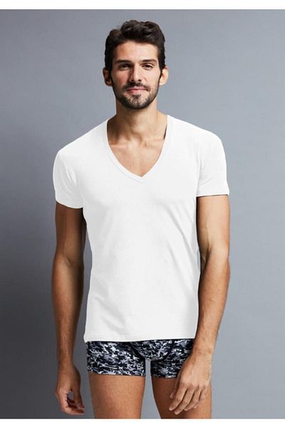 Penyemood 3144 Ανδρικό T-shirt με λαιμόκοψη σε λευκό χρώμα