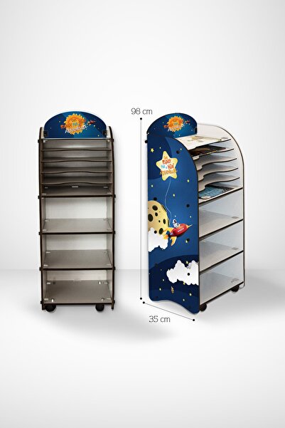 Popcorn Kids Gezegenler Lou Kitaplık - Seperatörlü