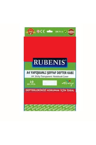 Rubenis Recipient pentru caiet A4 gata cu adeziv 10 bucăți roșu transparent Rk-523