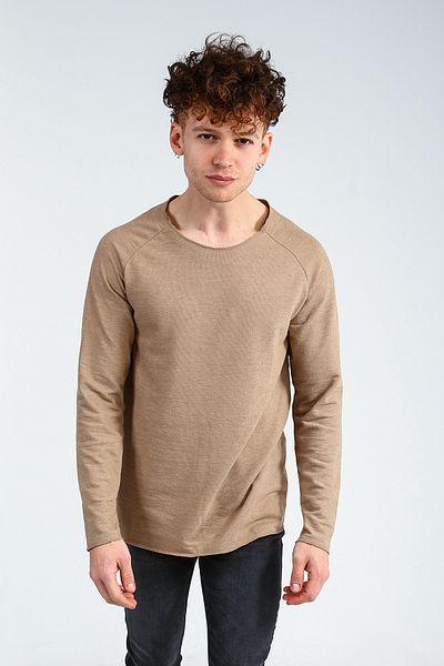 Collezione تي شيرت رجالي رياضي كارميلانج من مينك بأكمام طويلة