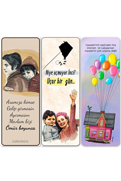 Fatofotofan Nostalji Kitap Ayracı 3'lü ,uçurtmayı Vurmasınlar, Sevemedim Kara...