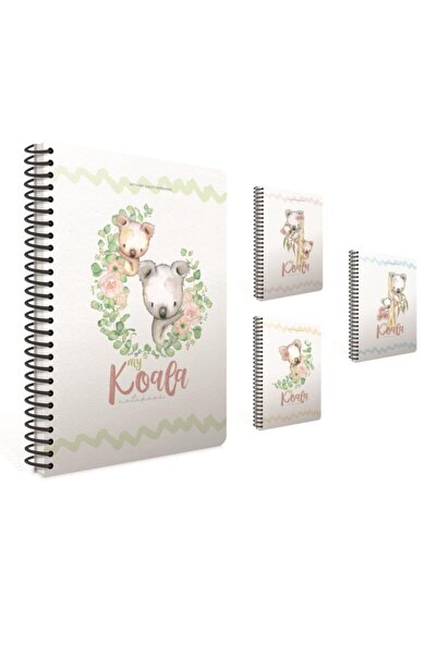 Gıpta Koala A4 Spiralli Karton Kapak Defter 80 Yaprak Kareli (4 Lü Paket) 4569